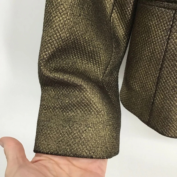 Cache Women’s Gold Metallic Blazer Jacket Career Special Occasion Size 10 - Picture 6 of 9